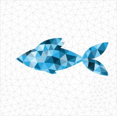 Geometric blue fish N2