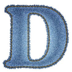 Jeans alphabet Denim letter D
