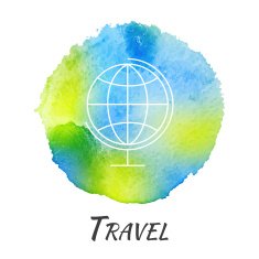 World Globe Travel Vector Watercolor Concept N2