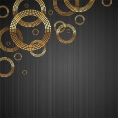vector metal texture background with golden luxury shiny circles