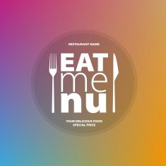 Eat Menu Card Design template on color background - EPS10 N2