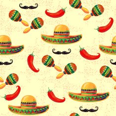 Mexican seamless music pattern N4