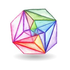 Vector Watercolor Geometric Design Element N2