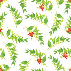 Exotic poppy watercolor seamless vector print