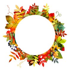 Watercolor Autumn Leaves Frame N3