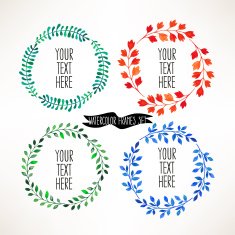 watercolor frames set