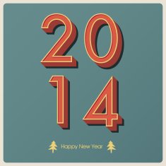 new year greeting card - retro style 2012 lettering N2