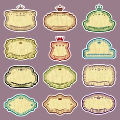 twelve vector grunge labels