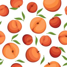 Seamless background with peaches Vector illustration N2