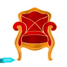 Watercolor vector vintage armchair N6