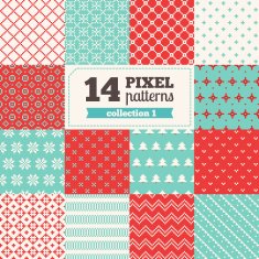 Set of pixel patterns - Christmas N2