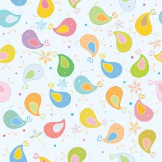 Seamless pattern of cute birds N2