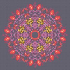 Ornamental round floral lace pattern N2
