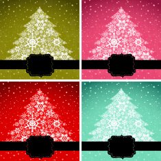 Xmas trees with banner