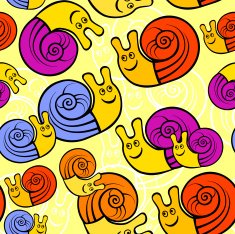 Seamless pattern with funny snails N2