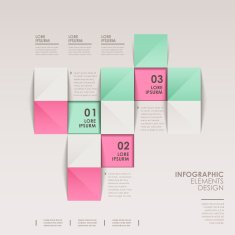 infographic vector elements with 3d origami style N2