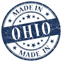 made in Ohio blue round grunge isolated stamp N2