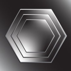 Hexagon metal background with light reflection N2