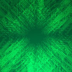 Abstract electronics green background with circuit board texture