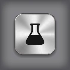 Laboratory equipment icon - metal app button N2