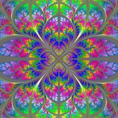 Multicolor fabulous fractal pattern Collection - tree foliage N11