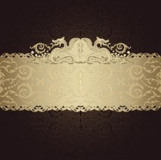 Elegant frame banner with ornate brown background