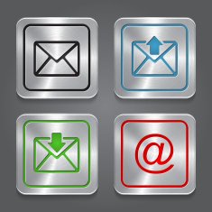 set app icons metallic email envelope buttons