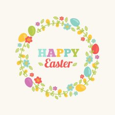 Easter wreath with flowers and eggs N2