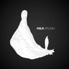 Milk splash isolated on black background N7