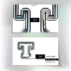 Business card design with letter T N3