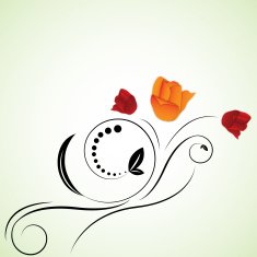 Abstract beautiful flowers creative design tulips N2