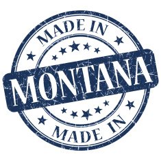 made in Montana blue round grunge isolated stamp