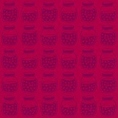 Deep seamless pattern with the cherry jam jars N2