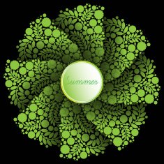 flower circle design isolate green lace ornament place for text N3