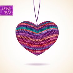 Love greeting card with knitted heart N2