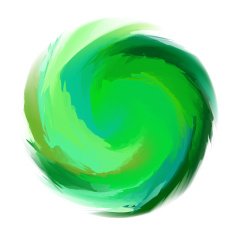 Abstract Green Watercolor Form