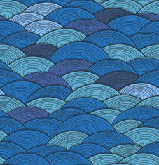 Abstract seamless background of dark blue waves