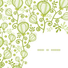 Underwater abstract plants corner frame pattern background