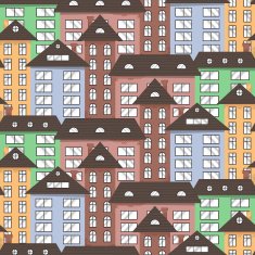Multicolor city seamless texture
