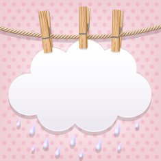 White paper cloud on a clothesline N2