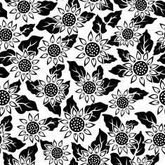 sunflower flower black isolated seamless N2