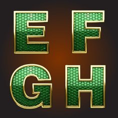 Vector golden figure with green N5