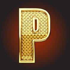 vector golden letter p N7