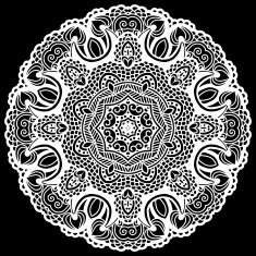 black and white circle ornament ornamental round lace N3