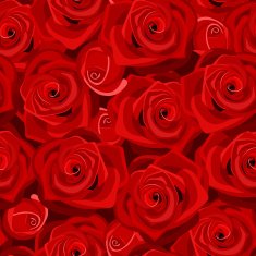Seamless background with red roses Vector illustration N3