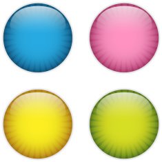 Glass Circle Button Colorful Stripes N2