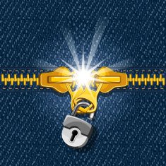 Two zipper on denim background N2