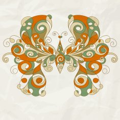 vector stylized butterfly with detailed wings