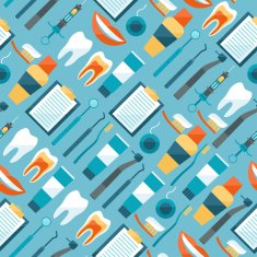 Medical seamless pattern with dental equipment icons N3