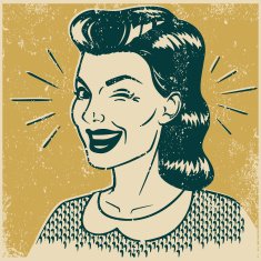 Retro Winking Woman free image download